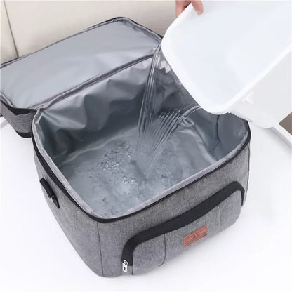 Double Layer Insulated Lunch Bag