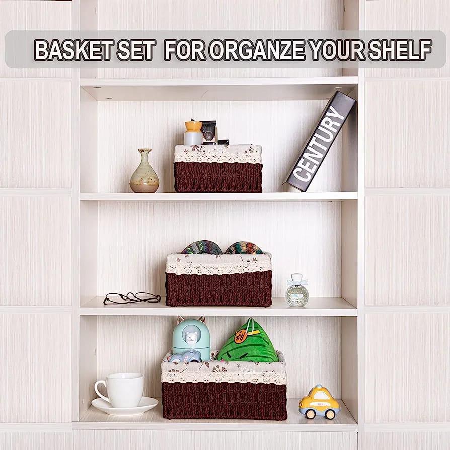 3 in 1 Multipurpose Rattan Decorative Storage Baskets