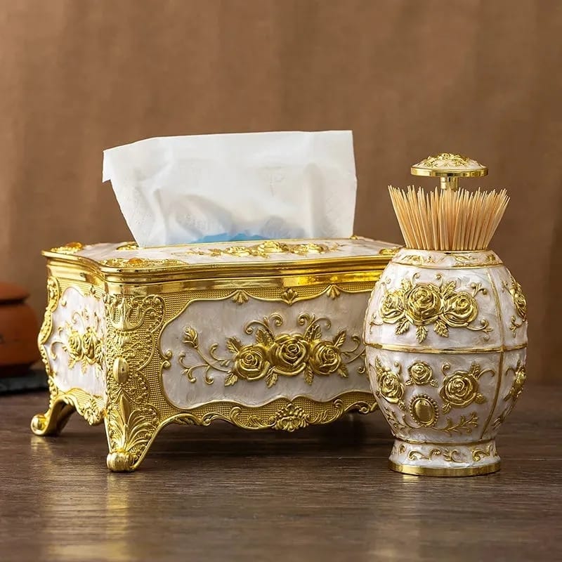 Acrylic Tissue Box and Toothpick Holder Set