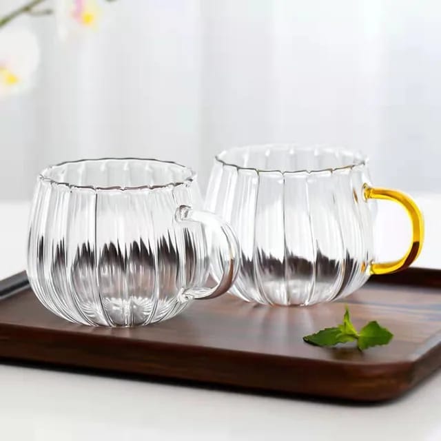 Petal Shaped Borosilicate Glass Mug