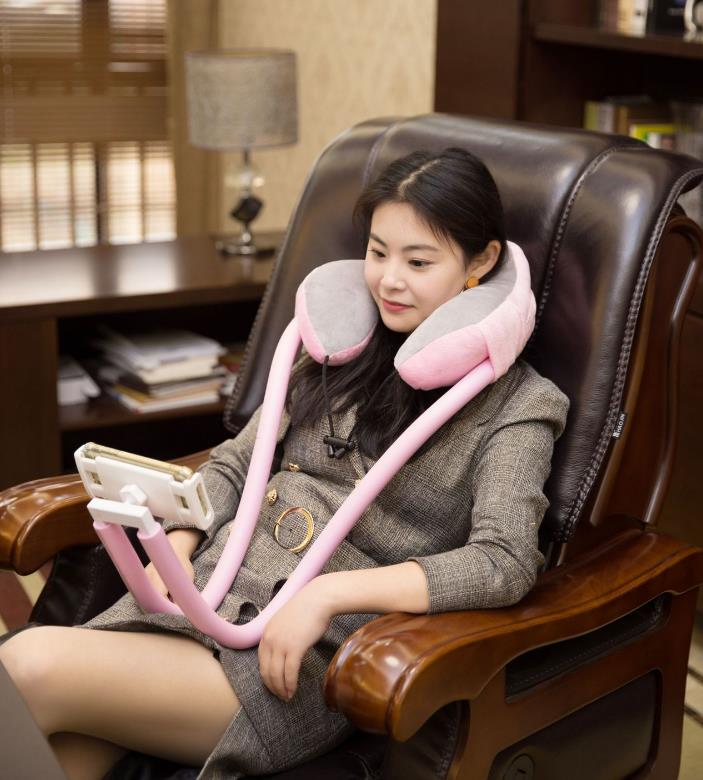 2 in 1 U Shaped Neck Pillow with Phone Holder