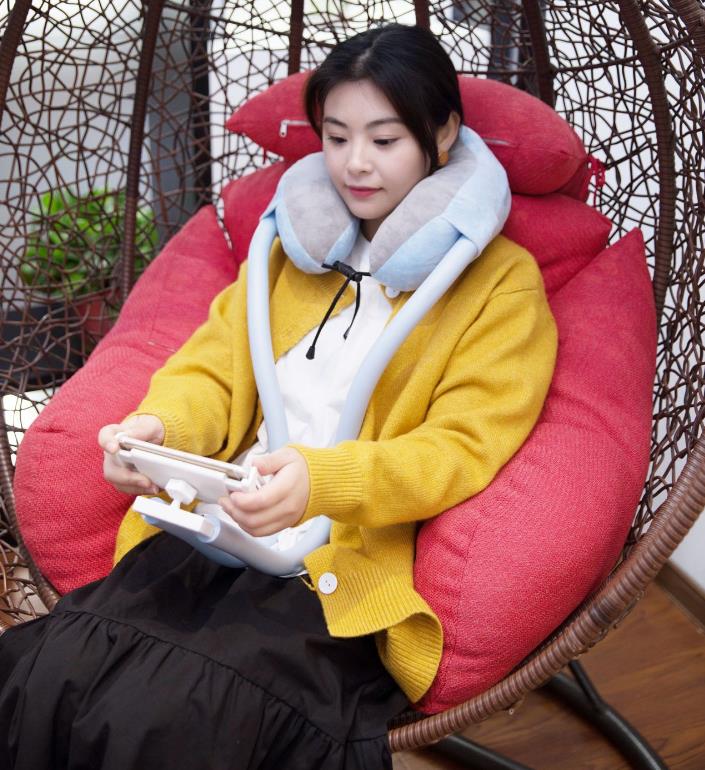 2 in 1 U Shaped Neck Pillow with Phone Holder