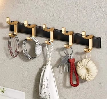 Wall Mounted Black Gold Aluminum Hanging Rack