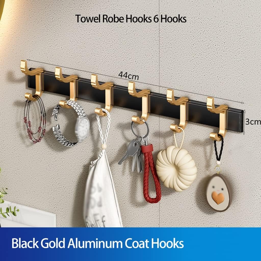 Wall Mounted Black Gold Aluminum Hanging Rack