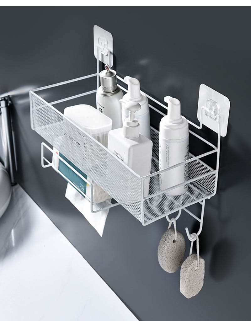 Wall Mounted Bathroom Shelf Shower Shampoo Rack