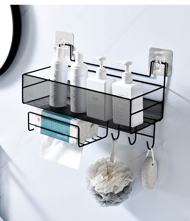 Wall Mounted Bathroom Shelf Shower Shampoo Rack