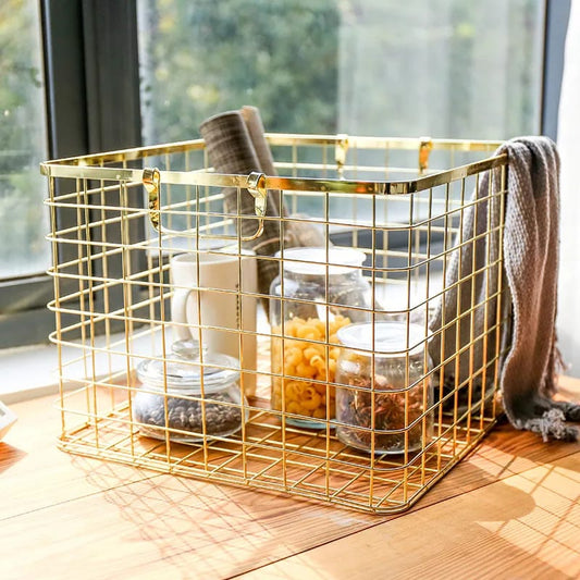 Home Wrought Iron Metal Storage Basket