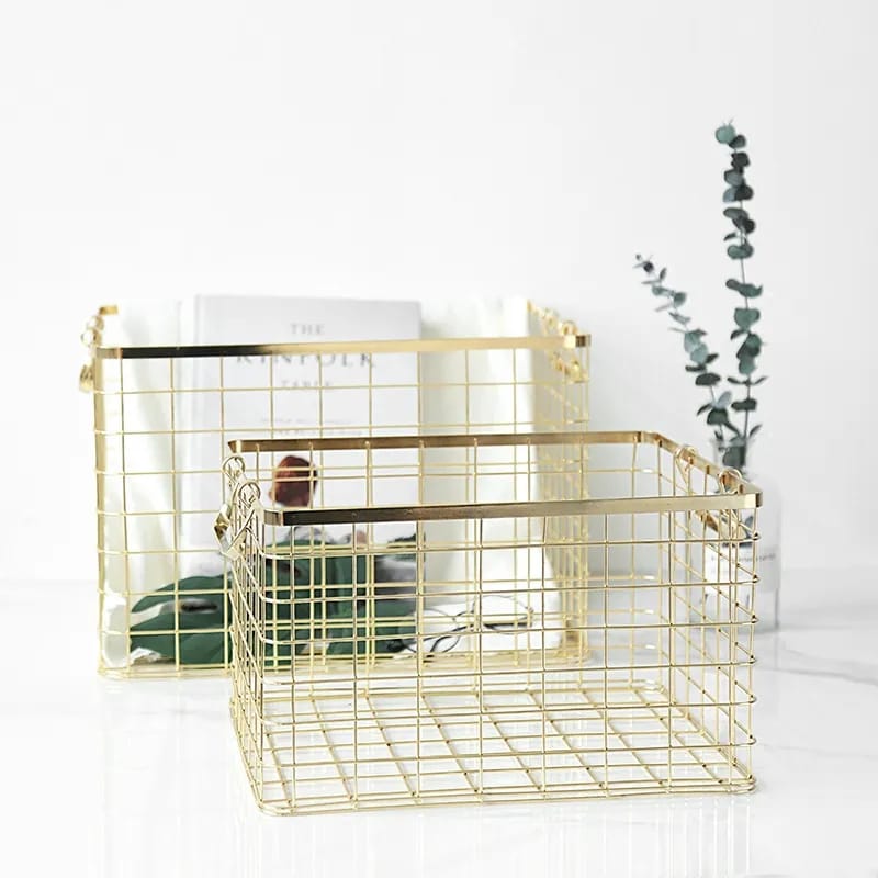 Home Wrought Iron Metal Storage Basket