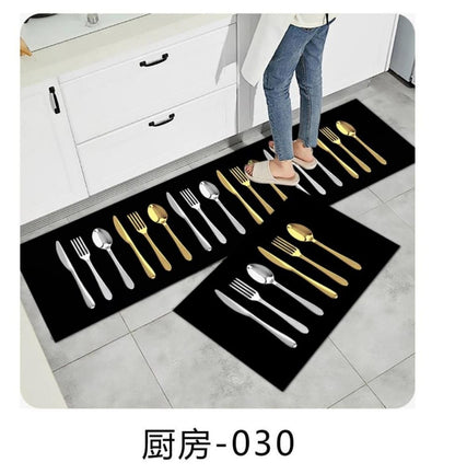 Rubber bottom 2 in 1 kitchen mats