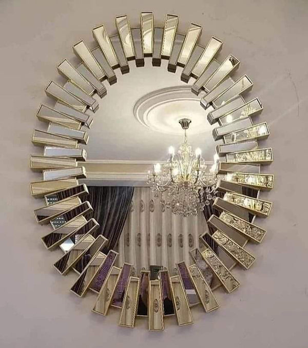 Oval Sunburst Wall Décor Mirror