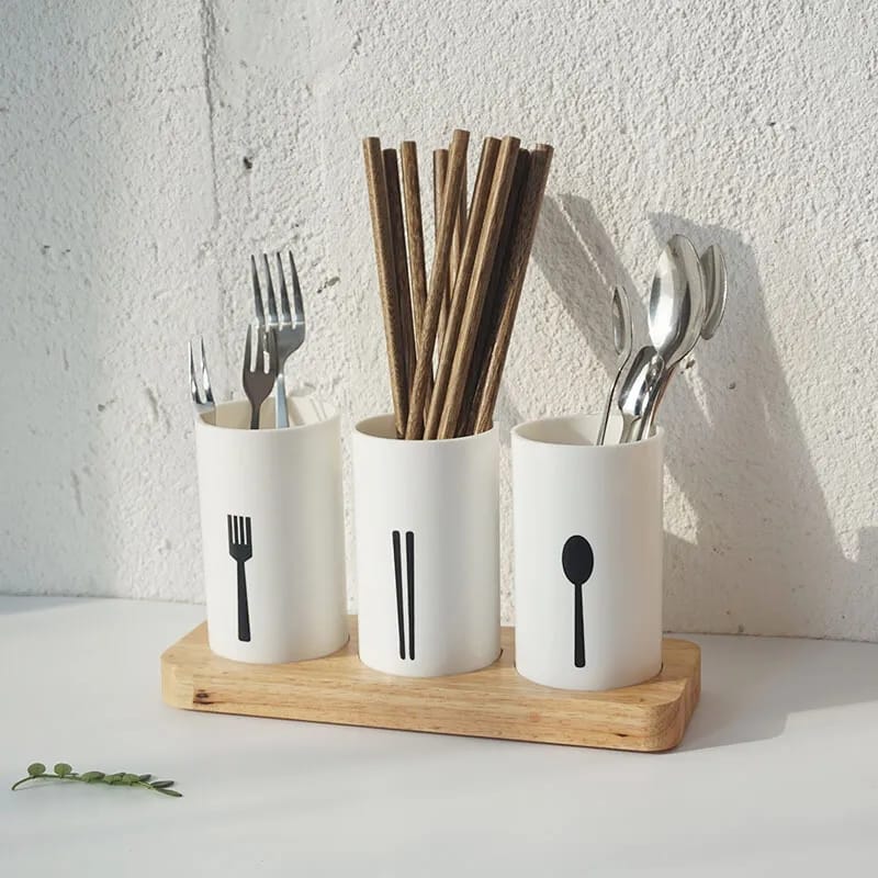 3pc Cutlery Organizer with Base