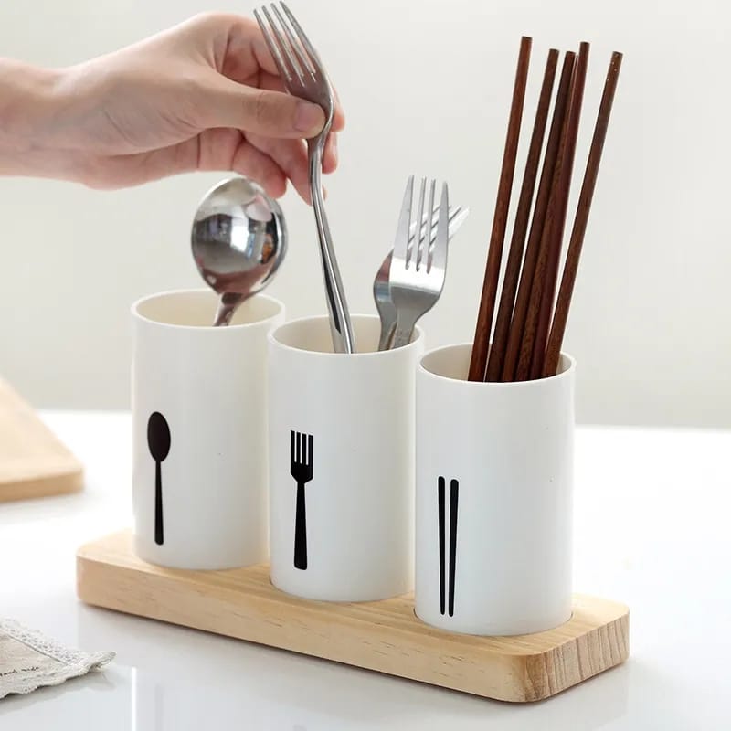 3pc Cutlery Organizer with Base