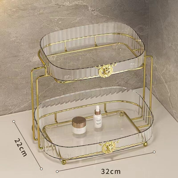 Acrylic Two-Tier Makeup and Beauty Organizer