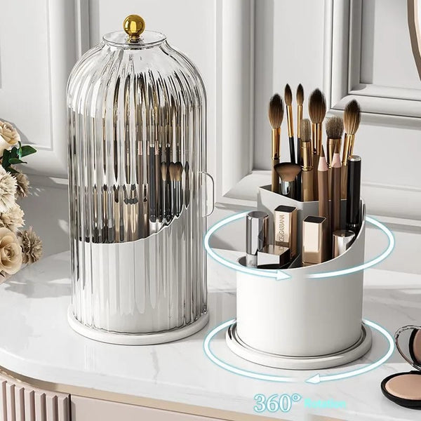 Rotating makeup brushes
