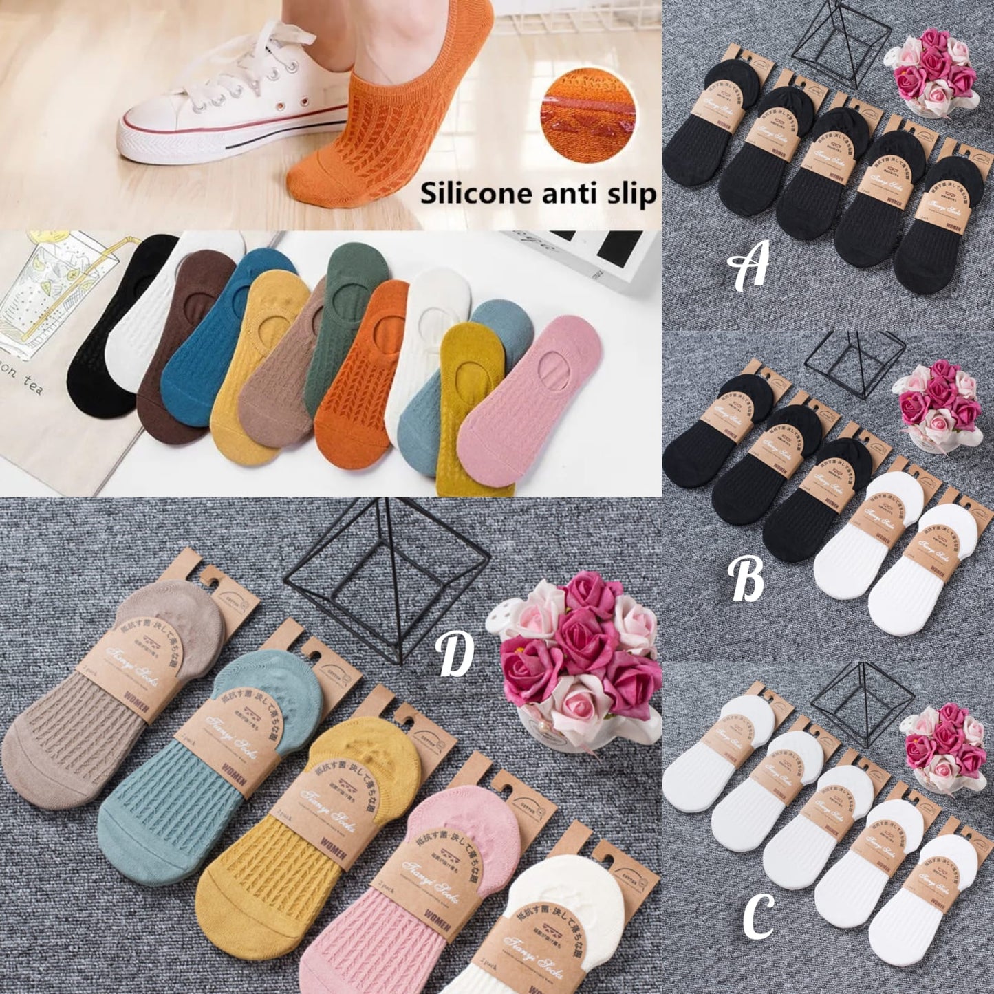 Invisible cotton socks 5 pairs