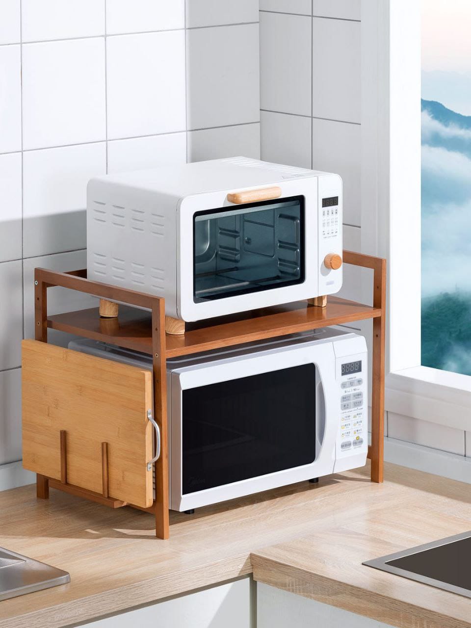 Multilayer Adjustable Microwave Stand