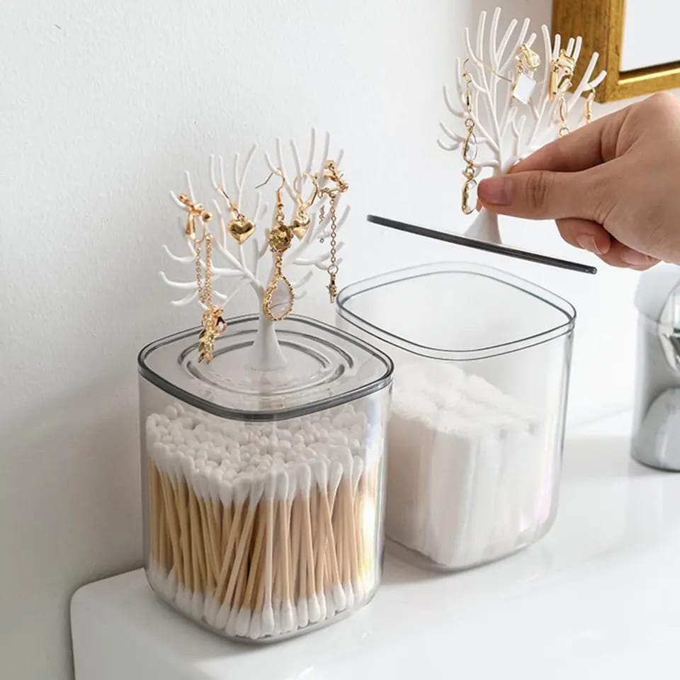 Jewelry Holder/Cotton Swabs Container