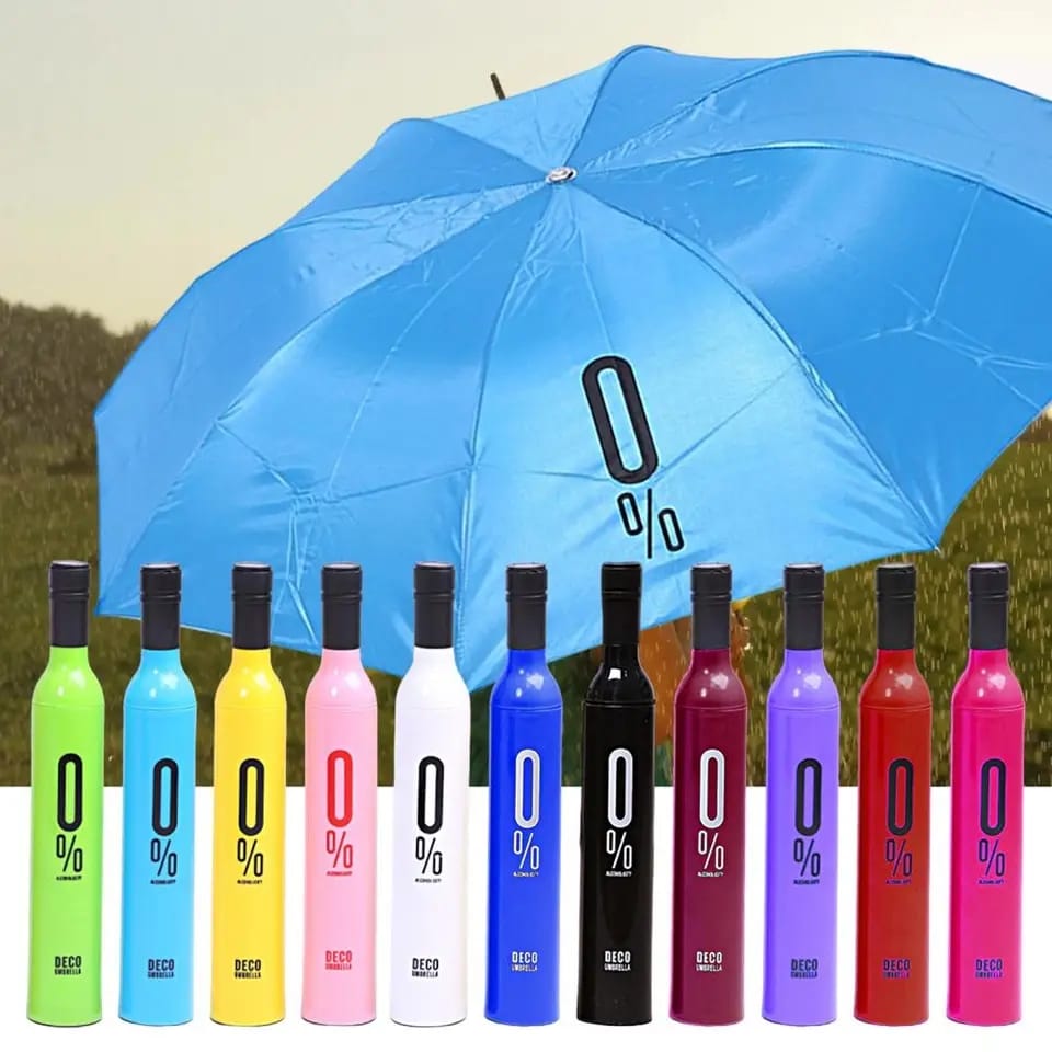 Umbrella with bottle shaped cover