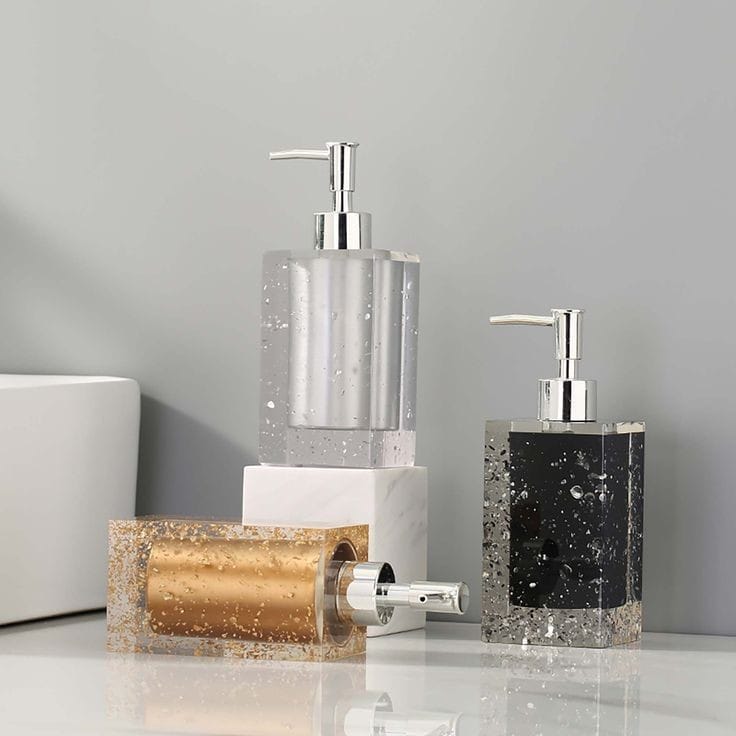 Square resin soap dispenser