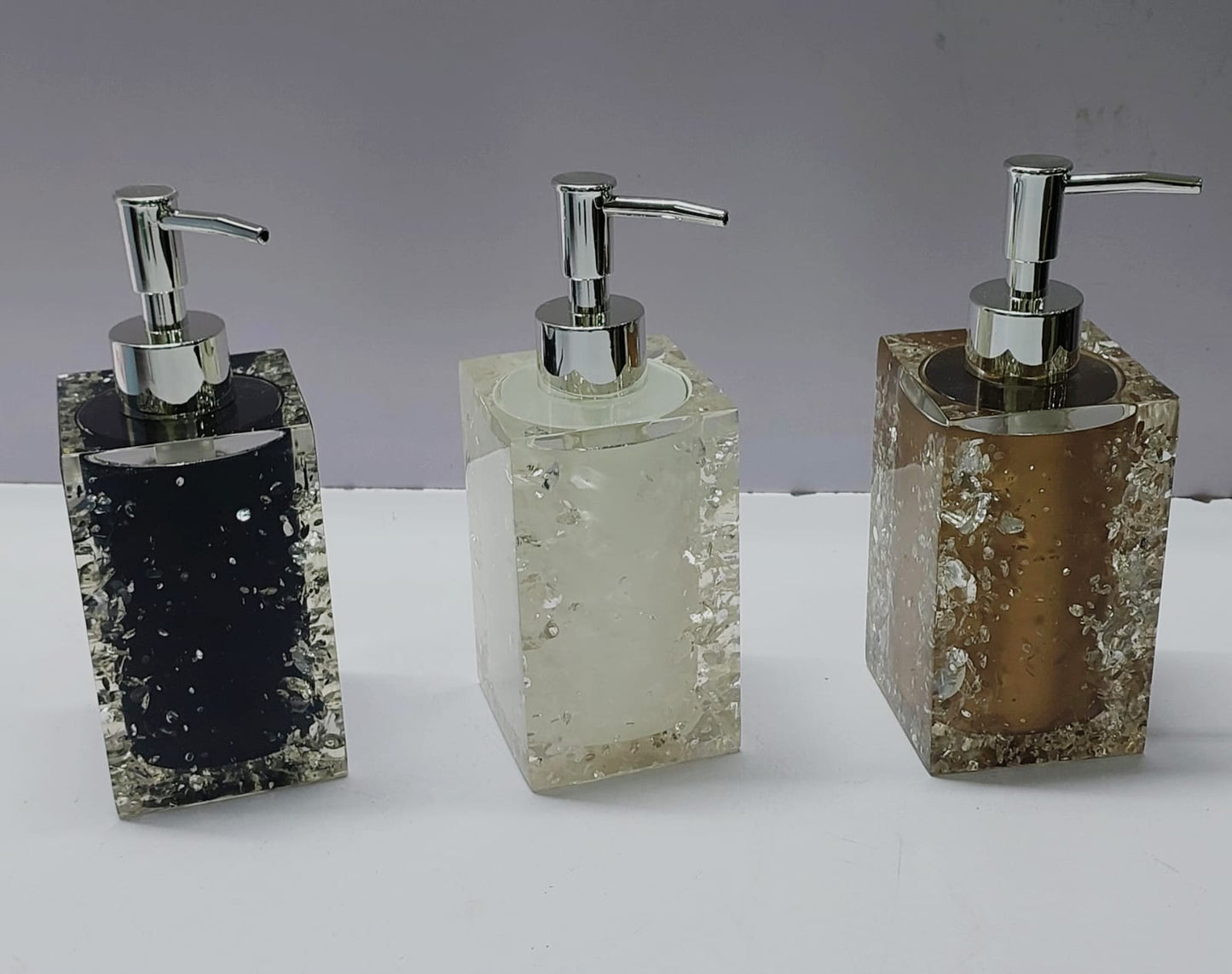 Square resin soap dispenser