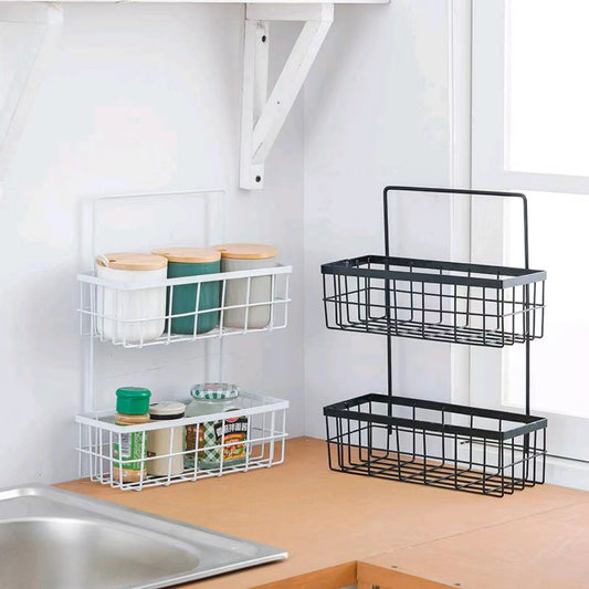 Double Layer Metallic Bathroom Over The Toilet Rack