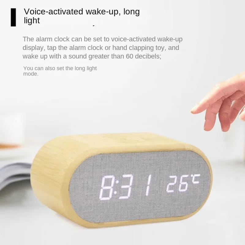 Wooden Digital Alarm Clock