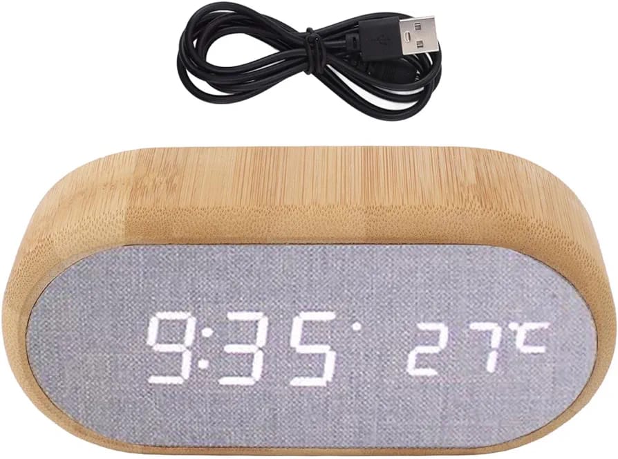 Wooden Digital Alarm Clock