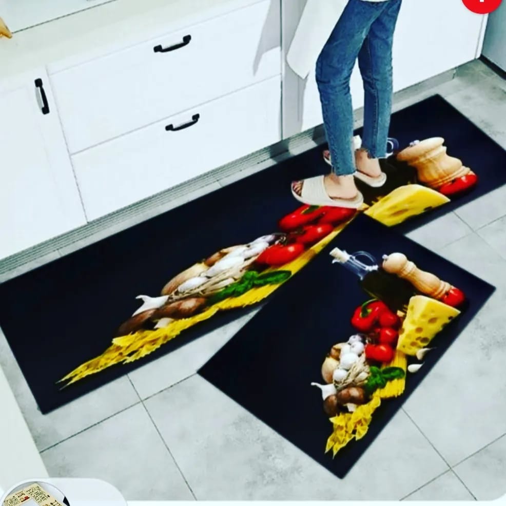 Big Size 2Pc Kitchen Mats with Rubber Bottom