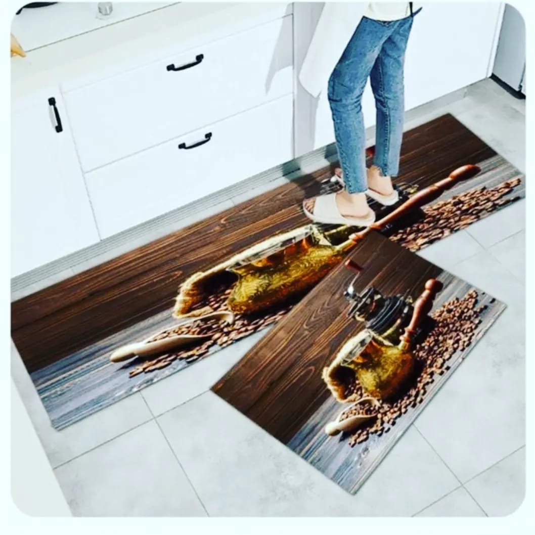 Big Size 2Pc Kitchen Mats with Rubber Bottom