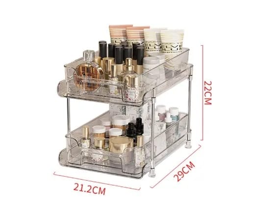 2 Tier Multifunctional Clear Organizing Tray