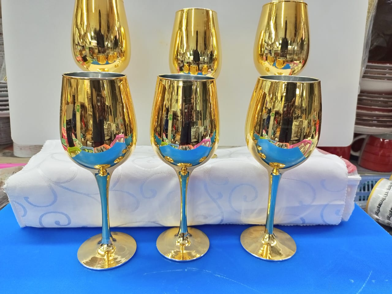 6Pcs Gold Glasses