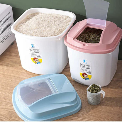 Rice Bucket /Cereal Bucket with Measuring Cup