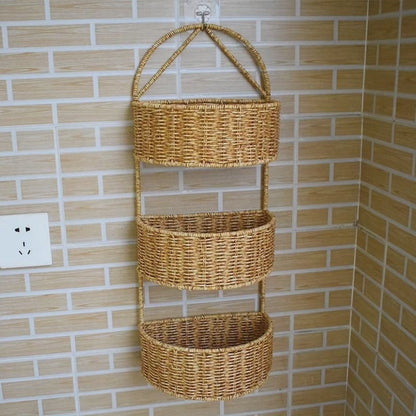 Hand woven shower caddy 3 layer