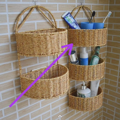 Hand woven shower caddy 3 layer