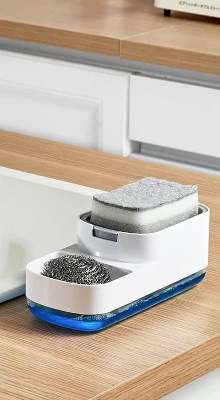 Sink tidy with soap pump