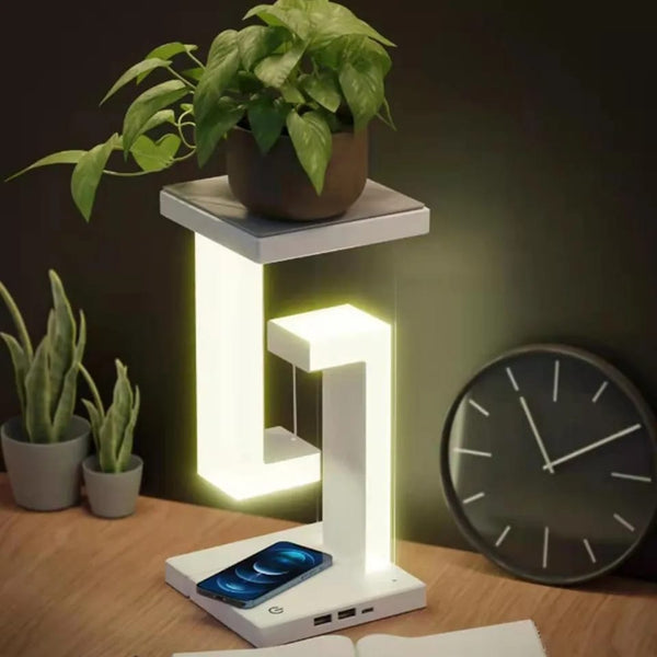 LED Antigravity Night Light with Wireless Charger