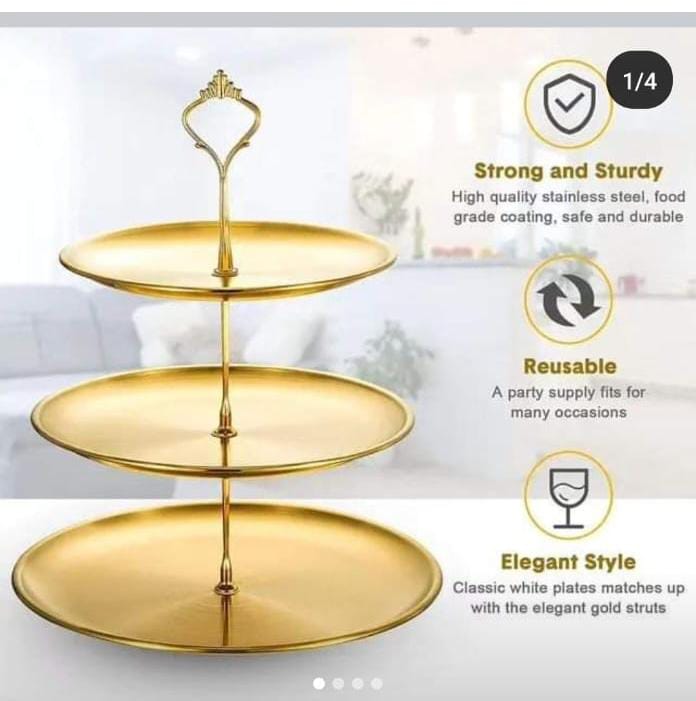 Stainless 3 tier cake stand