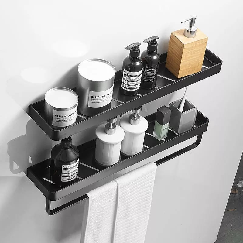 Rectangular Bathroom Rack with Towel Bar