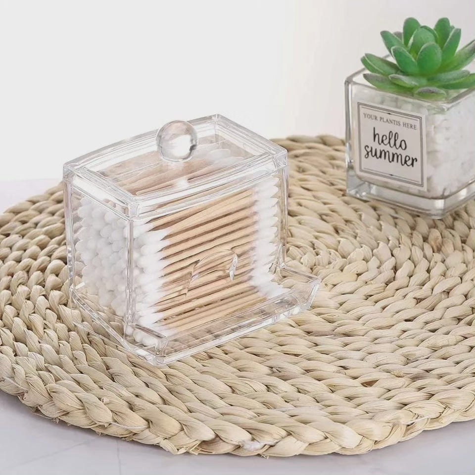 Acrylic cotton swab holder