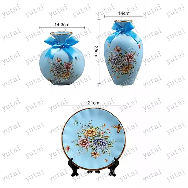 3Pcs European Ceramic Flower Vase