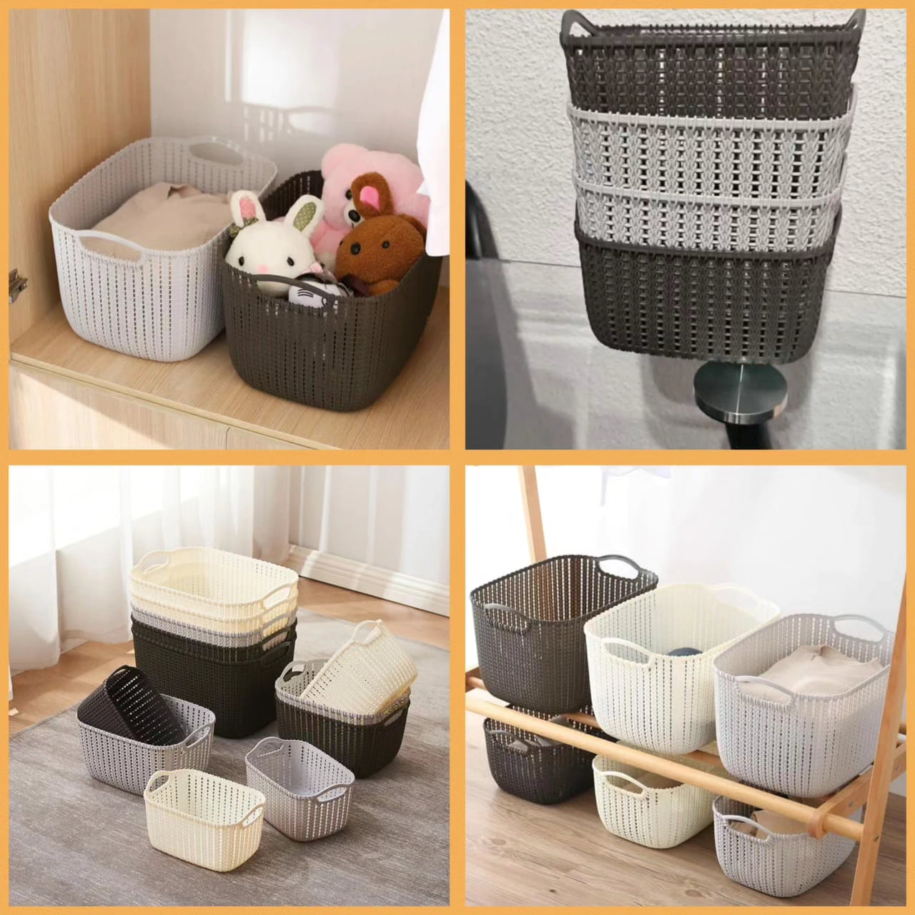 Rattan themed  Multipurpose Storage Basket