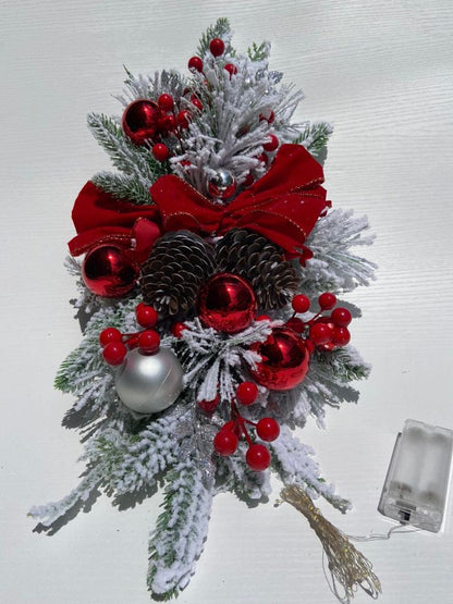 Christmas Cordless Prelit Stairway Wreath Decoration