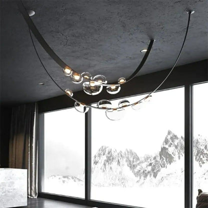 Leather strap hanging lamp