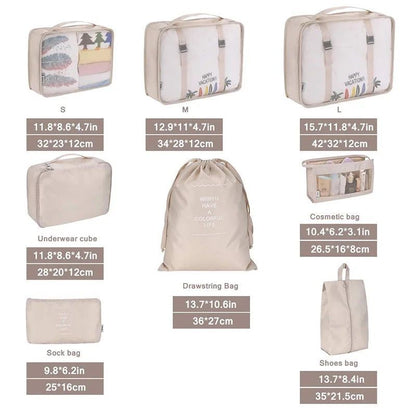 8pc Travel  suitcase organizer cubes
