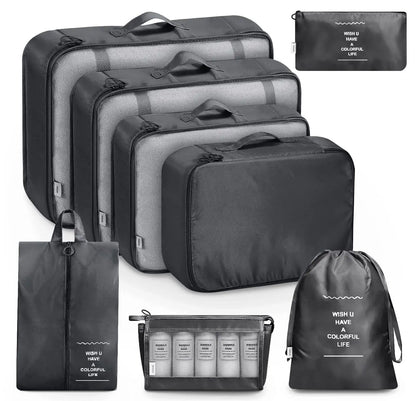 8pc Travel  suitcase organizer cubes