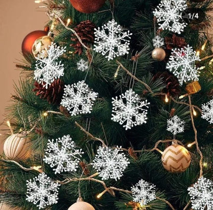 6 Christmas snow flakes decorations