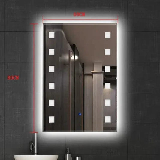 Mirror with led light and touch control