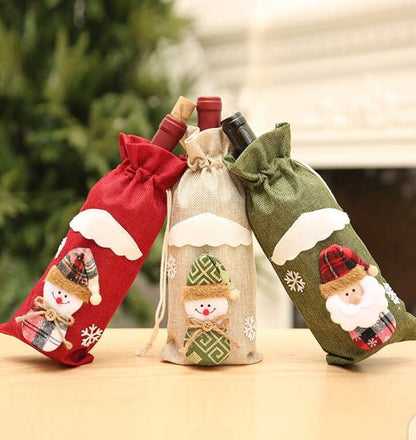 2pc  gift bags for wine bottle/Santa candy bags