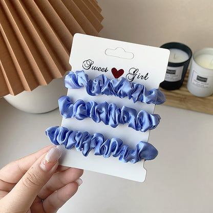 3Pcs Vintage Scrunchie Satin Elastic Hair Bands