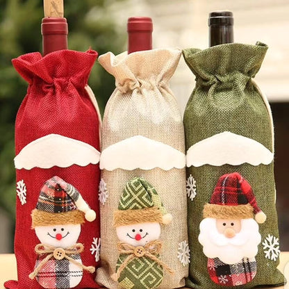 2pc  gift bags for wine bottle/Santa candy bags